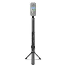 適用於 Insta360 X3 PULUZ 旋轉手柄桌面三腳架支架 110cm 自拍棒單腳架 (黑色) - 查看 2