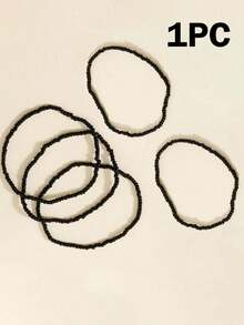 1組波希米亞風夏季海灘黑色串珠腳鍊，紮染產品可能存在輕微批次差異 - 黑色 - 查看 11