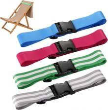 OUTXE Towel Bands, Adjustable Straps Beach Cruise Lounge Chair| Towels Holder| Pool Bag Essentials Must Haves (4-Pack, Mixed Blue+Green+Greige+Hot Pink) - Solid (Blue+Green+Greige+Hot Pink) - View 3