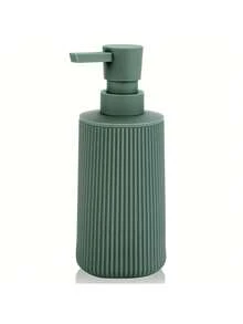 1 buah Dispenser Sabun Garis-garis Hijau, Bentuk Bulat Plastik Modern Cocok untuk Sabun Cuci Tangan di Kamar Mandi dan Sabun Cuci Piring di Dapur, Botol Isi Ulang Cair Dekorasi Rumah Kamar Mandi Dekorasi Musim Gugur Kembali ke Sekolah - Hijau - View 8