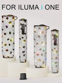 BLBLBL 1 SET (Protective Case + Replacement Tool) Multi-Color Spotted Pattern Luxury 360° Sparkling Rhinestone Handmade Large Hole Lanyard Electronic Cigarette Protective Case Accessory FOR IQOS ILUMA I ONE, Compatible With ILUMA ONE, Better Effect In Lighting Scenarios, Suitable As A Gift For Friends. - Diamond Version - View 1