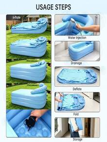 Portable Baby Bathtub, Foldable Non-Slip With Pillow Headrest, Soft Infant Bath Tub For Newborns, Suitable For Home Bathroom - Multicolor - View 10