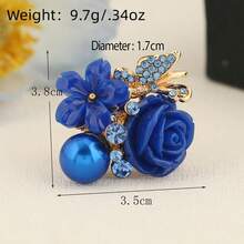1pc French Vintage Rose Flower Ring, Premium Velvet Gift Box, Unique Design Women's Ring, Birthday Gift For Girlfriend - 11410 Rose - View 4