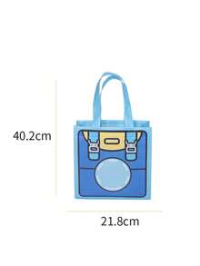 12/6/1pc Cartoon Backpack Print Tote Gift Bag, Fun Hand-Drawn Cartoon Printed Pattern, Pink Purple Blue Yellow Bright Color Palette, Fabric Tote Handle, Can Hold Books Water Bottles Lunch, School Tutoring Storage, Lunch Box Bag, Daily Outing Tote Storage Function, After-School Tutoring, Commuting, Outdoor Short Trips, Lunch Storage Scenarios Applicable - Multiple Styles - View 8