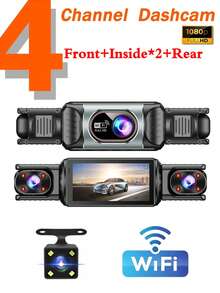 2026 New 4-Channel Dash Cam, Car DVR Black Box, Front/Rear/Left/Right Camera, Wide Angle, Adjustable Lens, Loop Recording, Night Vision, Motion Detection, 150mAh Battery - Dash Cam - View 14