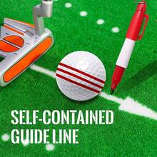 Penanda Liner Bola Golf FINGER TEN 1 Buah, Alat Penyelarasan Bola Mudah untuk Akurasi Pukulan, Alat Bantu Latihan Golf Praktis yang Ideal untuk Pegolf - Hitam - View 6