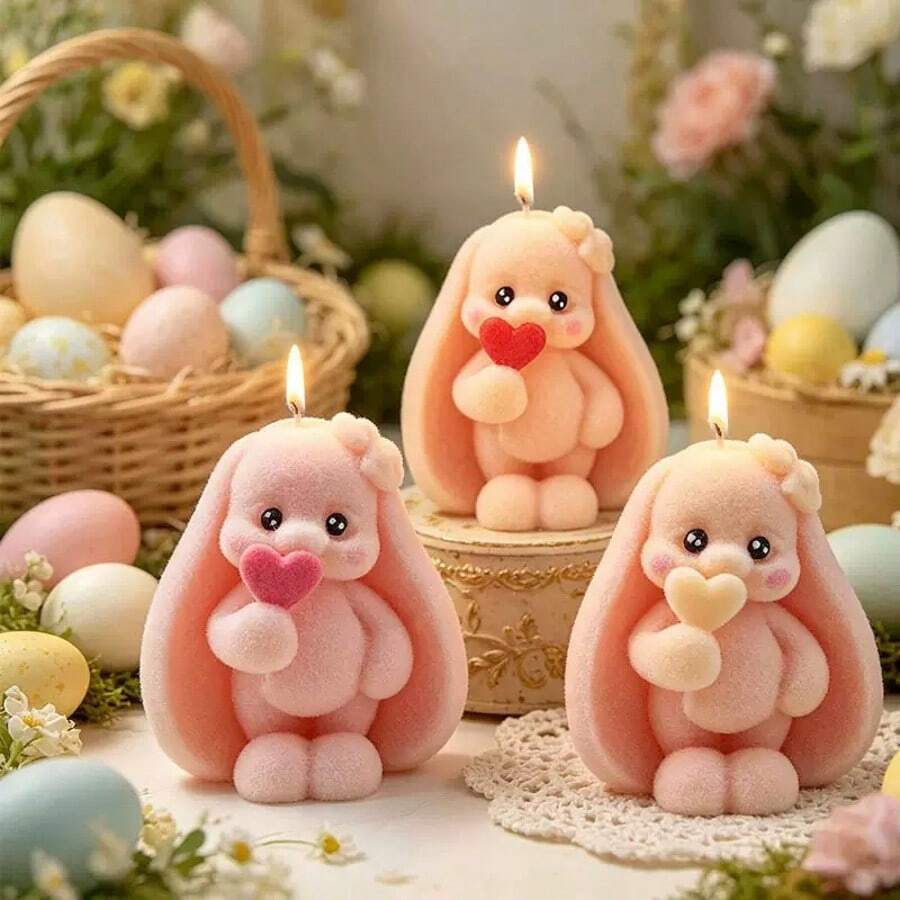 Big Ear Rabbit Aromatherapy Candle Silicone Mold DIY Cartoon Cute Rabbit Resin Plaster Diffuser Stone Decorative Ornament Mold - Cartoon Rabbit - View 1