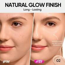 SKINTIFIC Cover Glow Perfect 氣墊粉底液－自然光澤妝感、中至高遮瑕、保濕胜肽複合成分、輕盈配方，適合乾性與混合性肌膚 - 02 IVORY - 查看 4