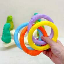 Juego divertido de lanzamiento de anillos con dinosaurios, set de juguete mecedora para niños, regalo interactivo para fiestas, entrenamiento de coordinación mano-ojo, apto para juegos al aire libre y en interiores. - Juego completo - Ver 6