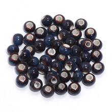 20pcColored Glazed Ceramic Round Loose Beads - Multicolor Glossy Spacer Beads For DIY Bracelet, Hair Tie, Necklace & Jewelry Making Crafts - Multicolor - View 20