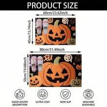1pc Fall Halloween Themed Ghost,Pumpkin Design Bath Rug,Non-Slip And Soft Bathroom Mat,Doormat,Water Absorption Mat,Machine Washable,Low Pile,TPR Backing,Knit Fabric,For Bedroom,Kitchen,Indoor Use,Accessories & Home Decor,Perfect Fall Decor Gift. - A - View 3
