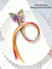 1pc Cute Cartoon Pattern Rainbow Gradient Hair Clip, Suitable For Girls. Rainbow, Five-Pointed Star, Unicorn, Heart, Swan, Butterfly Patterns. Multiple Colors Available. Accessories For Cosplay/Party/Photoshoot. - Multicolor - View 16