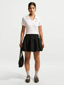 Nike Women's AS W NSW ESSNTL SS POLO CRP TOP Knit Collar Short Sleeve Polo Shirt IO2730-100 - White - View 6