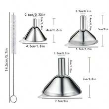 Portable Mini Stainless Steel Funnel 3 Sizes Small Metal Funnel With Keychain Food Oil Funnel Also Pocket Travel Use Small Funnel For Refilling Perfume Essential Oil Cosmetics Liquid Fragrance Bottles - View 4