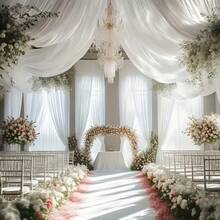 1pc Romantic White Semi-Transparent Tulle, Long Solid Color Tulle, Polyester Material, Suitable For Wedding Arch, Home Decor, Birthday/Wedding Party Room Backdrop Decoration, Ceremony Backdrop, Table Decor, Table Skirt, Scene Arrangement, Photography Props, Tulle Fabric - White - View 8