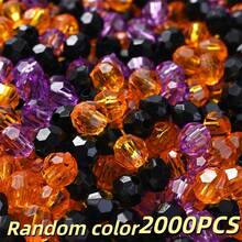 200/500/2000pcs 6mm Acrylic Halloween Faceted Beads, Crystal Spaced Beads, Perfect For DIY Jewelry Bracelets, Necklaces, Halloween Decor - Random Color - View 9