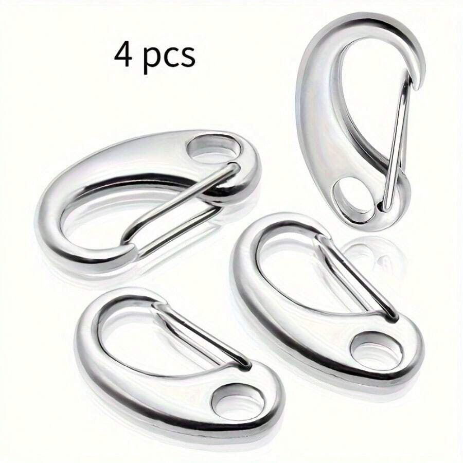 4pcs/Pack Carabiner Clips, Multi-Functional Marine Grade Hooks, Suitable For Poles, Ropes, Keychains And Outdoor Gear, Durable Outdoor Equipment Clips - Multicolor - View 1