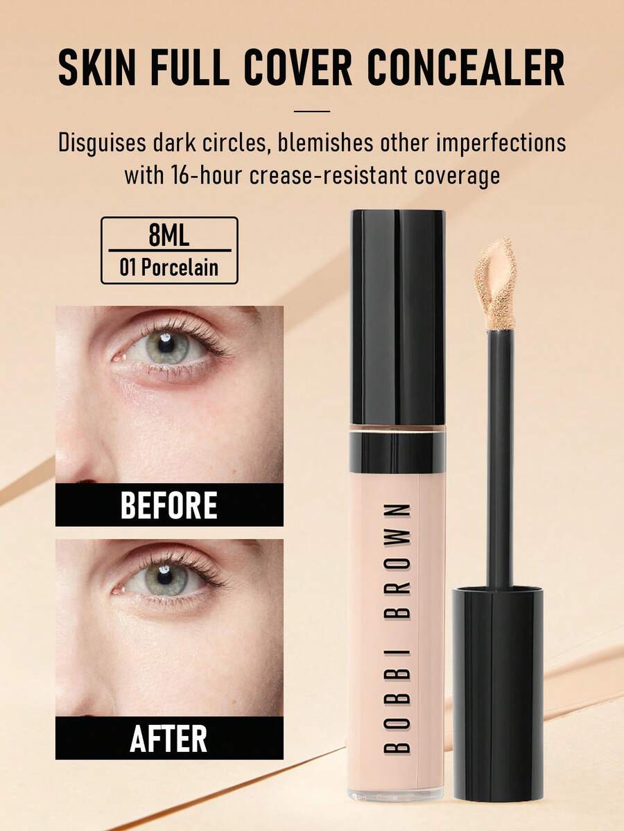 Bobbi Brown Skin Full Cover 遮瑕膏 #Porcelain (極淺米色,中性底色;適用於最淺至極淺膚色) 8ml/0.27 Oz | 長效持久 | 極輕盈 | 保濕 | 真實膚色,幫助遮蓋黑眼圈 - #Porcelain - 8ml - 查看 1