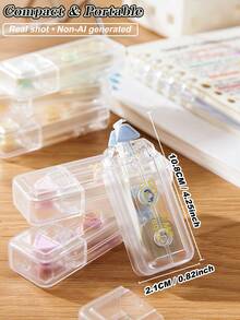 6pcs/12pcs Visible Capacity Correction Tape, Kraft Paper Color Transparent Window Design, Smooth & Quick-Dry, Suitable For Students And Teachers, Back To School Stationery - Multicolor - View 9