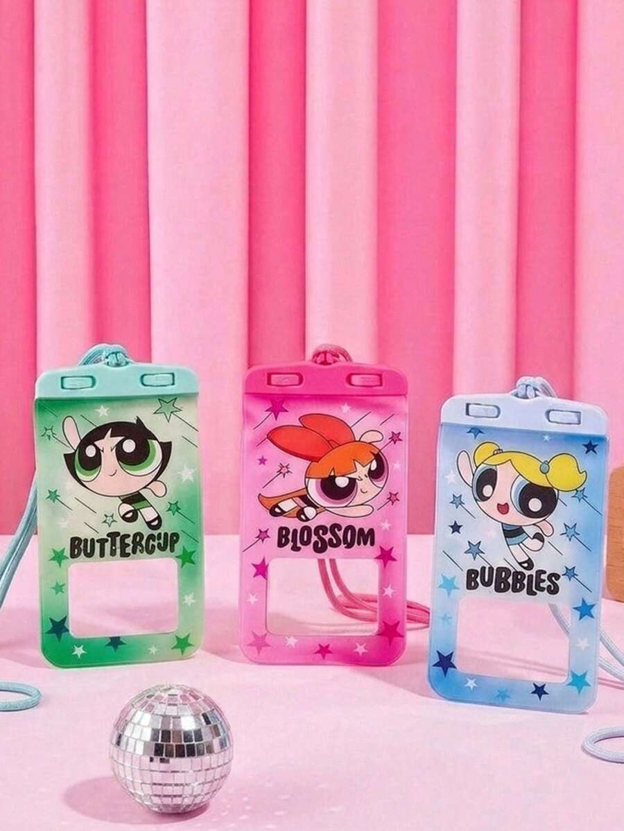 THE POWERPUFF GIRLS X Joivida 防水手機防水袋 觸控螢幕兼容 游泳潛水漂流河川徒步溫泉水上樂園 浮力氣墊不下沉 IPX8 防水密封 吊繩掛頸帶 透明高清大容量 通用 7.2 吋以下所有手機 - 查看 1
