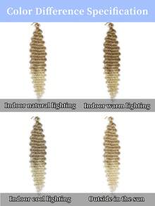 20/22/30英吋黑色柔軟海洋波浪鉤編髮 深波紋扭曲鉤編髮接髮 捲曲編髮 1包裝 長波浪水波紋編髮 女用合成鉤編髮 (20/22/30英吋, 1B) - 彩色 - 查看 8