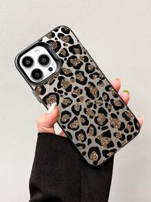 Glitter Gold Leopard Print Phone Case, Y2K Animal Spotted Pattern Shockproof Protective Shell, Raised Camera Frame Protection Compatible With Apple 18 18pro 18promax 17 17pro 17promax 17 16 15 14 13 12 11promax Air And Series - Multicolor - View 1