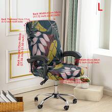 1pc Printed Office Chair Cover, Minimalist Style Chair Cover, Suitable For Office, Study, Living Room, Printed Office Zipper Chair Cover - Multicolor - View 20