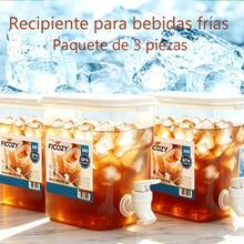 [Set Of 2/3 Units]Refrigerator Cold Water Container With Tap, For Storing Watermelon Juice, Orange Juice, Lemonade, Iced Tea, Perfect For Cooling In The Kitchen, Drinking At Parties And Sharing At Picnics, All In One Container - View 10