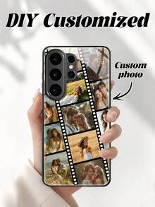 Funda de teléfono personalizada de verano 1 pieza con foto de Navidad personalizada para familia, amigos y mascotas, rompecabezas de 6 cuadrículas de alta definición, carcasa personalizada compatible con Samsung S26 Ultra/S26/S24 Ultra/A56/A55/S24 FE/S25/S25 Plus/S25 Ultra/A15/A17 Android, compatible con iPhone 17 Pro Max/16 Pro Max/15 Pro Max/14 Pro Max, apta para niños y niñas, antimanchas, de moda, linda - Negro - Ver 1