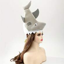 1pc Halloween Shark Costume Hat, Adult Party Hat, Suitable For Birthday Party, Thanksgiving, Christmas, Costume Party - View 3