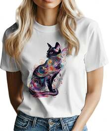 Women T-Shirts - White-cat-a - View 1