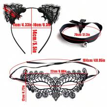 Animal Headband Halloween Cat Ear Headband Cute Plush Tail Costume Set - Multicolor - View 5