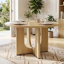 Round Dining Table - 120 X 120 Cm, Scandinavian Style - 橡木 - 查看 1