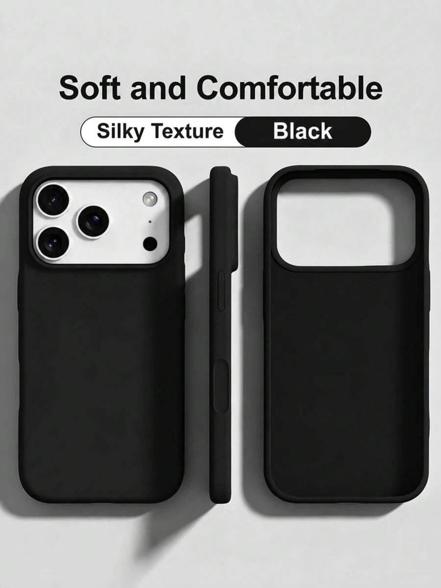 VRNOEI New Luxury Black Phone Case, Compatible With IPhone 17, 16, 15, Pro 14 Plus 13, 12, 11, 17 Pro Max Air Plus, Anti-Drop Smooth Protective Shell, Durable, Minimalist Design, Premium Material