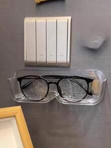 2/4/6pcs High Transparency Eyeglass Holder, Fashion Eyeglass Storage Organizer, Wall-Mounted Eyeglass Display Box With Adhesive Backing, Suitable For Home, Office, Dorm - View 7