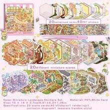 1 Set 60pcs Scene Stickers, Includes 40pcs Materials, 20 Scenes, Miniature Scene Sticker Box, Easy To Store, Mini House Stickers, Suitable For Decoration Stickers, Creative Self-Adhesive House Stickers, Decorative Stickers - Multicolor - View 5