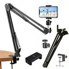 Flexible Arm Tripod For Phone Stand Table Folded Anchor 360° Rotation Online Desktop Bedhead Video Live Overhead Shot - View 8