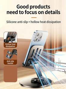 1 Piece Aluminum Alloy Phone Holder, Waterproof Function, 360° Rotating Design, Two-Section Adjustable Structure, Two-Section Foldable Design, Suitable For Desks And Bedside Tables, - Multicolor - View 4
