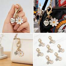 24pcs/36pcs Daisy Flower Keychains With Thank You Pendants & Lobster Clasps, Cute Vintage Bohemian Bag Charms For Women Girls, Elegant Rhinestone Car Key Rings, High-Quality Metal Alloy Purse Hangers, Party Favors, Gift Box Decorations - Daisy Keychain - View 7