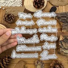 1pc Original Cute Layered Moon Theme Date Title Mold, Suitable For Paper Cutting, Embossing, Card Making, Decoration And DIY Scrapbook Photo Album - English - View 3