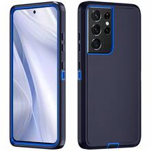 Funda de teléfono resistente de 3 en 1 de grado militar, funda protectora de Body completo resistente a golpes, antideslizante y a prueba de agua, resistente a arañazos, universal, accesorio de teléfono práctico como regalo para el Festival de Primavera y uso diario - Azul profundo - Ver 72