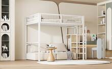 Estructura de cama alta para niños - Blanco - Ver 11