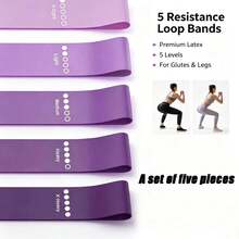 Multi-Level Resistance Band Set Featuring Five Tension Levels; Squats, Leg Toning, Pilates, And Strength Stretching-Unisex Design Gym Pilates Training Equipment Gym Workout Workout Equipment Pilates Equipment Gym Accessories Exercise Equipment - Multiple Styles - View 2