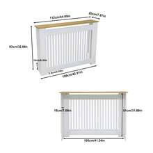 UNHO Radiator Cover 83cm High Modern Grill Cabinet MDF Vertical Slat Wooden & White S/M/L - M - 112x20x83cm - View 6