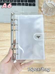 1pc A6 Single Ring Transparent Loose Leaf Notebook, Transparent Soft Cover Planner, Sticker Storage Book, A6 Loose Leaf Binder, DIY Sticker Book, IDOLME, PP Material High Transparency Inner Pages, Planner Lining Paper, Sticker Book Refill, Sticker Storage, Notebook, Time Planning Book, Savings Book And Other Storage Supplies, New Semester Supplies, Back To School Season - Binder - View 9