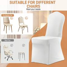 Froadp Chair Covers Universal Stretch Chair Cover White Chair Covers Ribbon Chair Covers With Bow For Parties, Weddings And Celebrations, White - White - View 6