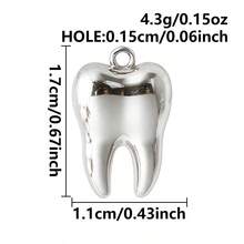 1pc/2pcs Cute Exquisite 304 Stainless Steel Vacuum Electroplated Long-Lasting Color Retention 3D Geometric Spherical Pendant Charms, Tooth, Lollipop, Peanut, Puppy And More, Suitable For Bag Decoration, Handmade DIY Jewelry Making Necklace Bracelet Earring Accessories - Picture - View 38
