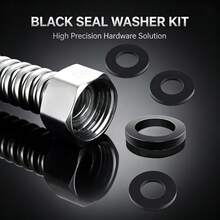 30pcs High Quality Rubber Sealing Gasket Set, Essential For Home Repair, Compatible With Corrugated Metal Flexible Hose, Shower Head Connection Pipe, Various Hot And Cold Water Faucets, Electric Water Heater Inlet And Outlet, Pipe Control Valve And Other Water Interfaces - Multicolor - View 2