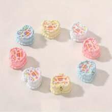 4/8pcs Cute 3D Resin Heart Cream Cake Pendant, Can Be Used To Make Bracelets, Necklaces, Bag Decorations And Other Various Cute Charms - Random Mix - Multicolor - View 5