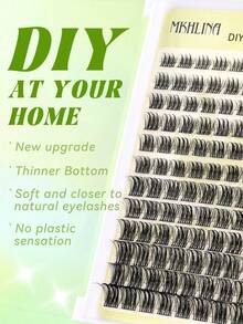 MKHLINA DIY Cluster Eyelash Extensions C/CC/D Curl Segmented Single Fake Lashes, Fluffy Soft Faux Mink, Mixed 8-18mm, Home Application Women's False Eyelashes (F18) - C/D 混合 - 查看 6